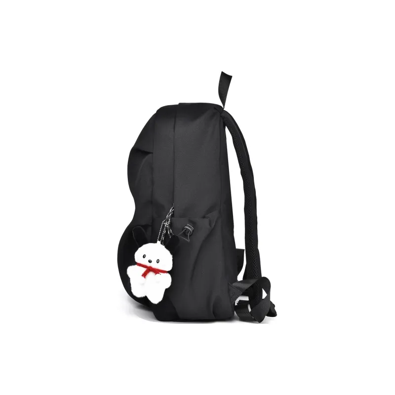 MUYKUY Durable Fabric Backpack Regular Unisex Black White-3
