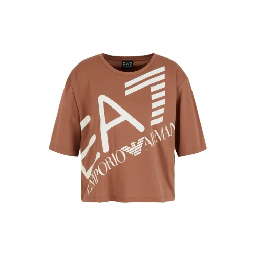 EMPORIO ARMANI EA7 T-Shirts Women's Brown