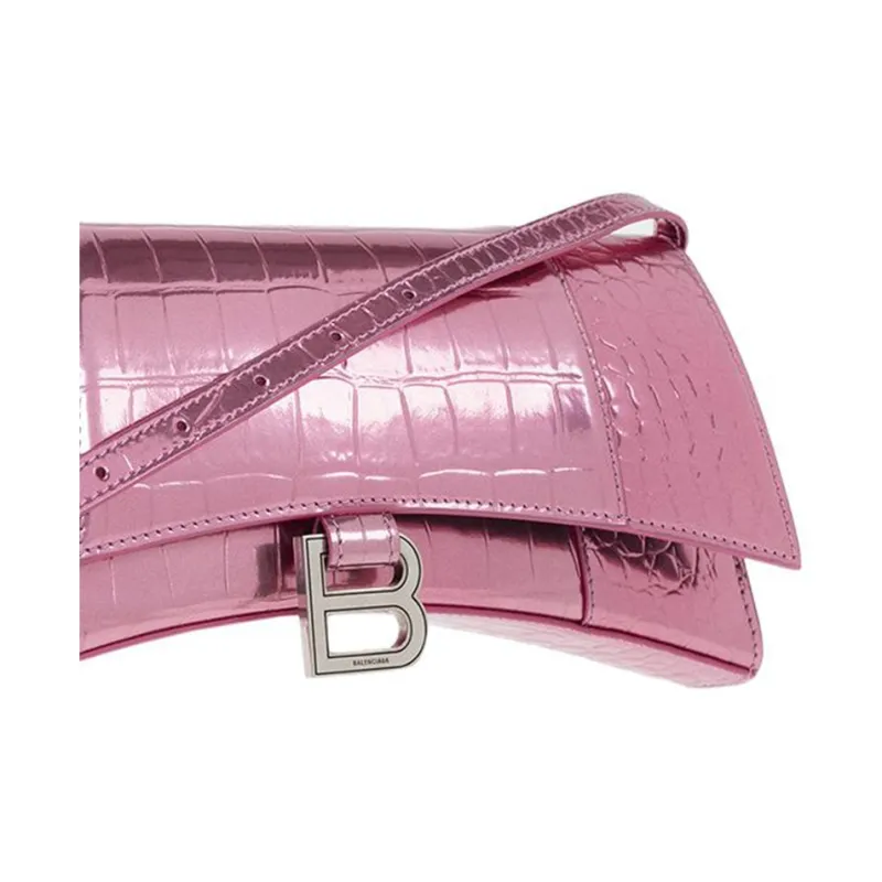 Balenciaga Hourglass Patent Leather Calfskin Lambskin Trim Hourglass Bag Crossbody Bag Shoulder Bag Women's-3