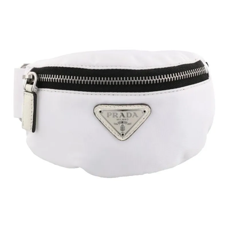 PRADA Nylon Coin Purses Wallets Men's White-0