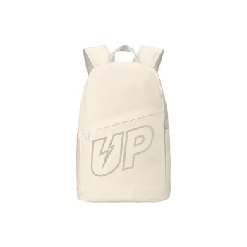 TURN UP Nylon Backpack Large Size Unisex Beige Yellow
