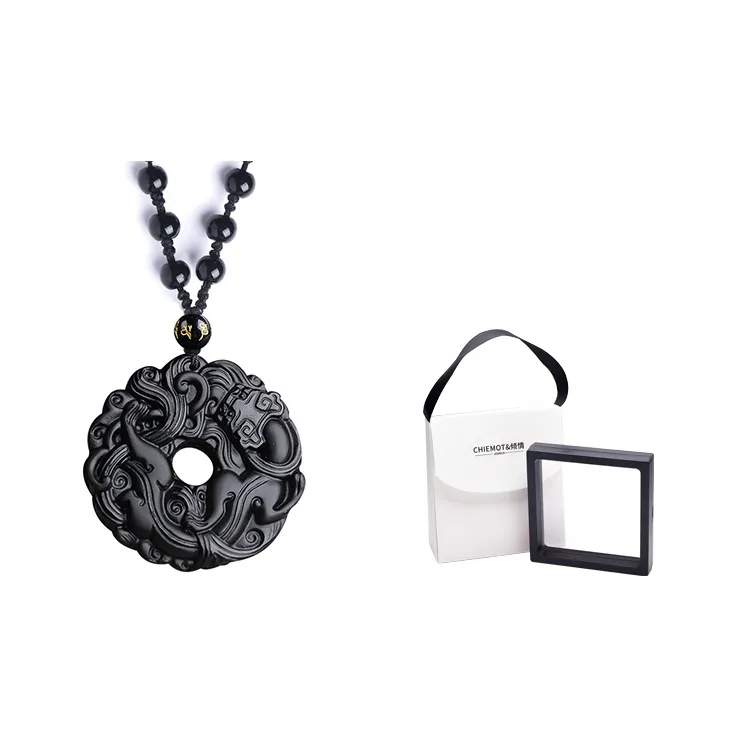 CHIEMOT Obsidian Necklaces Men's-1