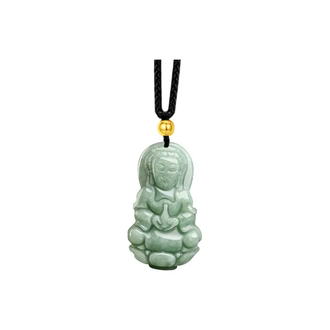 MOONS FAME Bean Type Jadeite Buddha Necklace Unisex-12