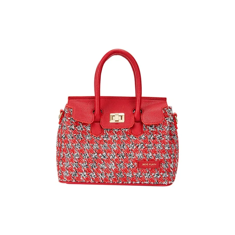 JANE KLAIN Fabric+Synthetic Leather Shoulder Bag Crossbody Bag Handbag Regular Women's Black/Red-6