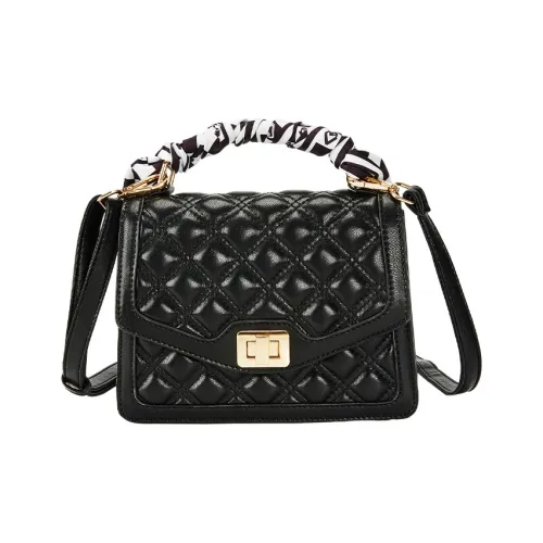 JANE KLAIN Synthetic Leather Small Square Bag, Shoulder Bag, Crossbody Bag, Handbag Regular Women's Black/White