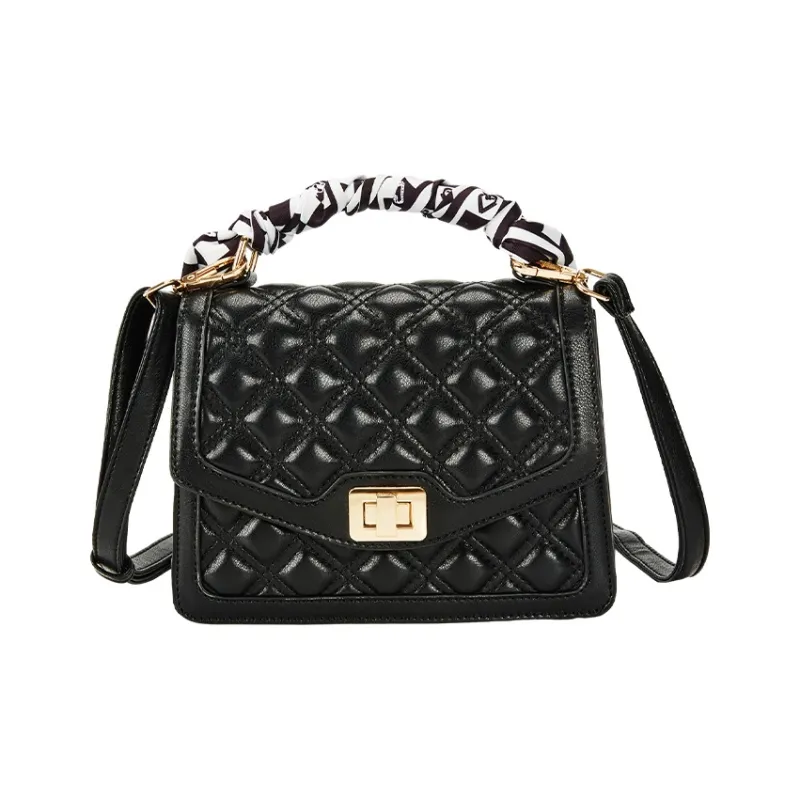 JANE KLAIN Synthetic Leather Small Square Bag, Shoulder Bag, Crossbody Bag, Handbag Regular Women's Black/White-0