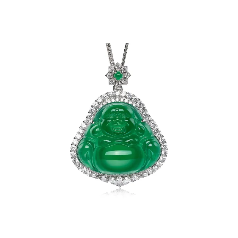 Cuiya Golden Building Chalcedony Jade Pendants Women's-6