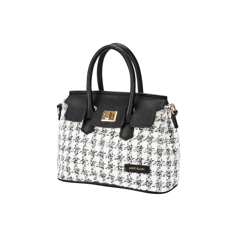 JANE KLAIN Fabric+Synthetic Leather Shoulder Bag Crossbody Bag Handbag Regular Women's Black/Red-1