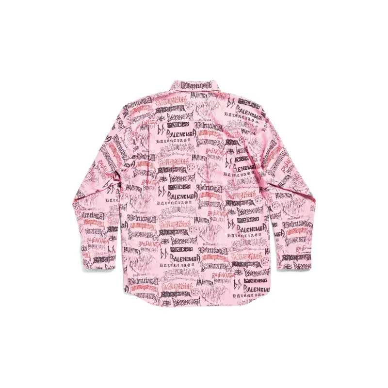 Balenciaga Allover Logo Printed Oversized Shirt-1