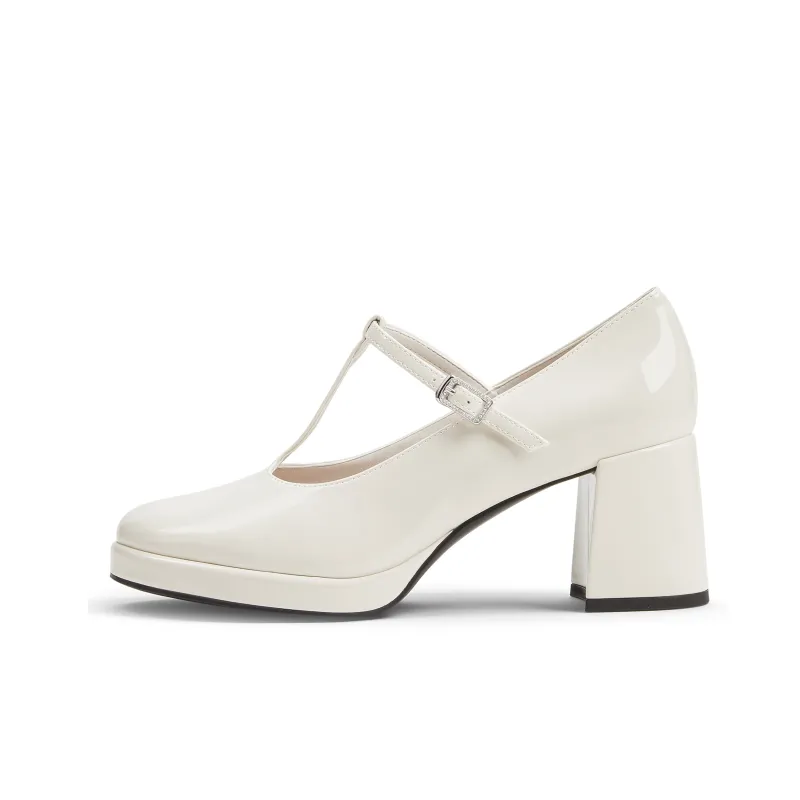 CHARLES&KEITH Small CK Mary Jane High Heels Chunky Heel Women's-4