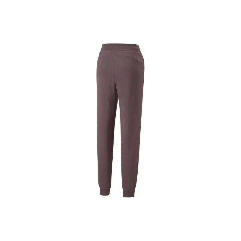 PUMA ESS+ EMBROIDERY HIGH-WAIST PANTS FL CL D Knitted Sports Pants Women's Red-1