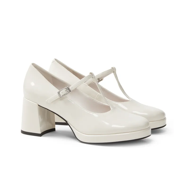 CHARLES&KEITH Small CK Mary Jane High Heels Chunky Heel Women's-5
