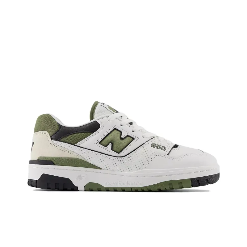New Balance 550 White Dark Olivine-1
