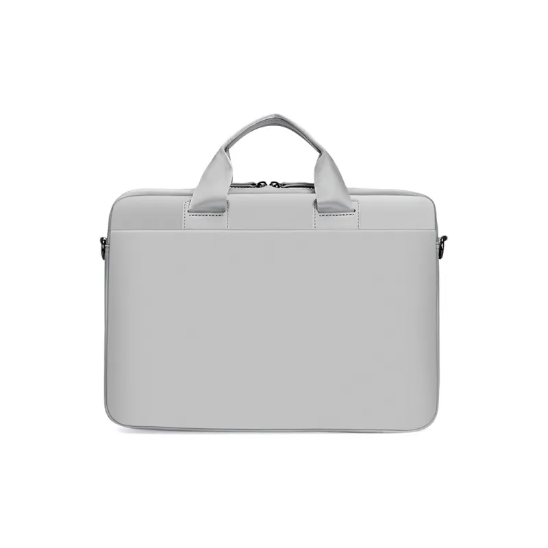 SAMSONITE Polyester PU Briefcase Laptop Bag Shoulder Bag Handbag Regular Unisex Silver Gray-3