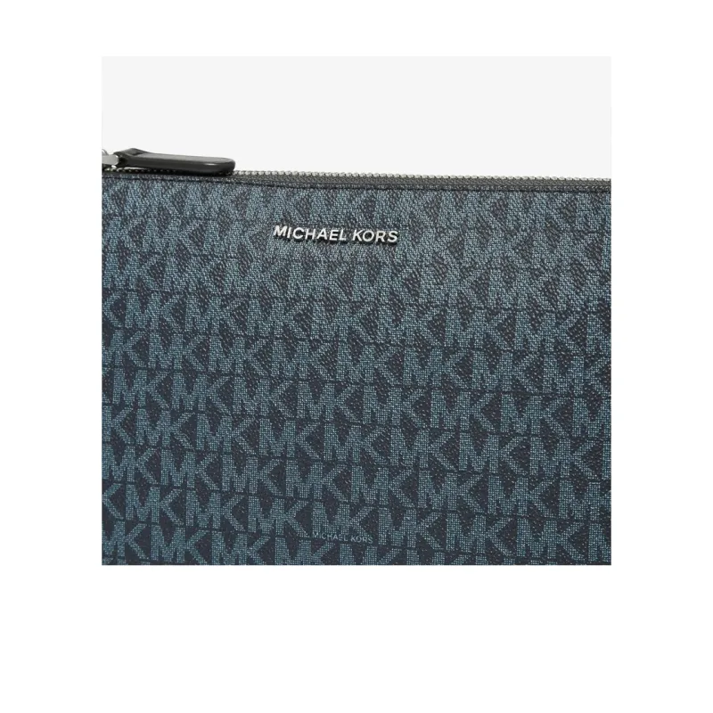 MICHAEL KORS Hudson Cow Leather Clutch Large Size Men's Marine Blue-4