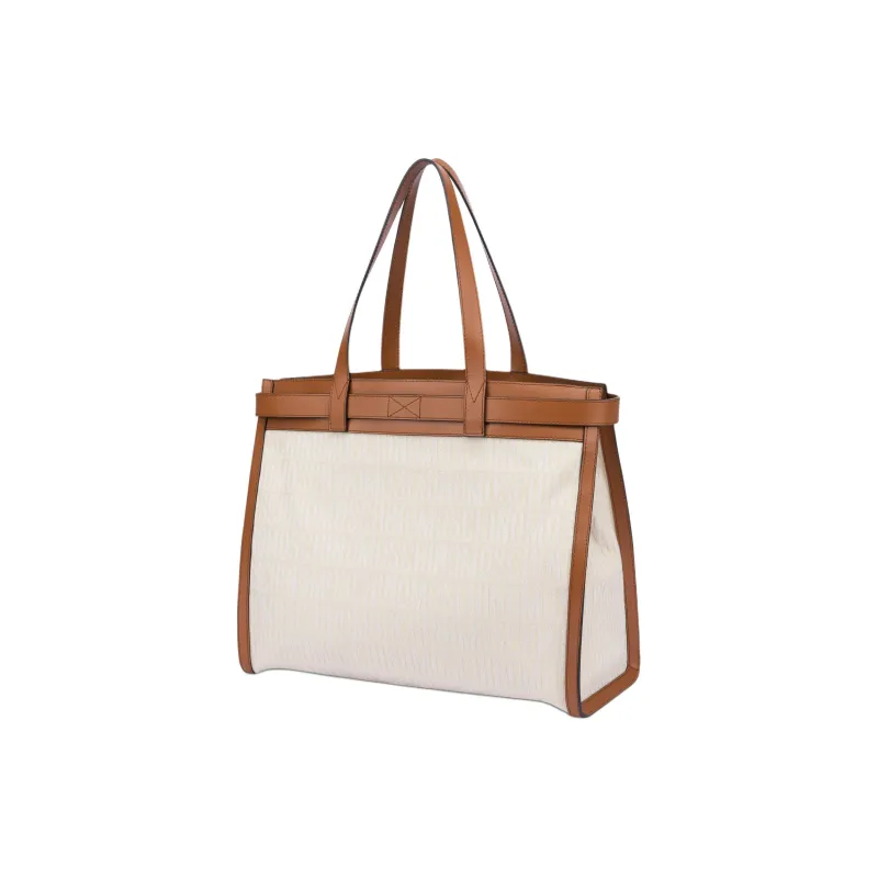 MOSCHINO Cotton Blend With Viscose Tote Bag, Shopping Bag, Shoulder Bag, Handbag Women's Ivory-1