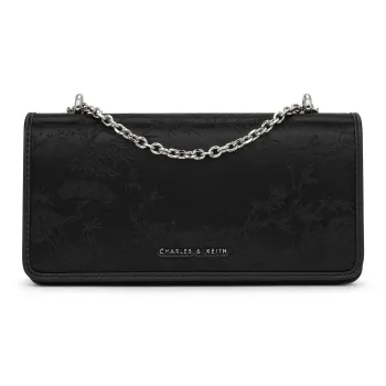 CHARLES&KEITH Satin Chain Small Square Bag Small Size Women's Solid Color