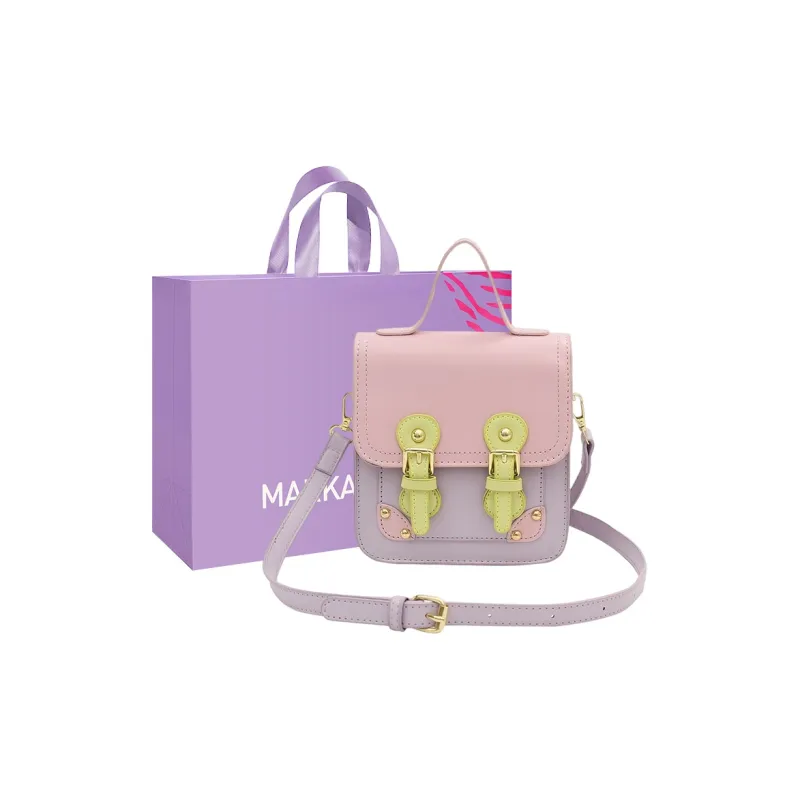 MARKANGARO PU Messenger Bag Regular Women's Ecru \ Purple \ Green-1