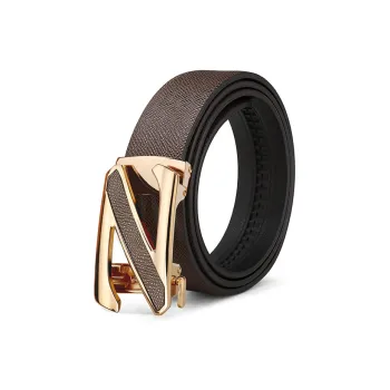 PISHUSHU Business Casual Jeans Cow Leather Leather Belts Men's Width: 3.5cm
