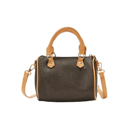 JANE KLAIN Synthetic Leather Shoulder Bag, Crossbody Bag, Boston Pillow, Handbag Regular Women's Coffee