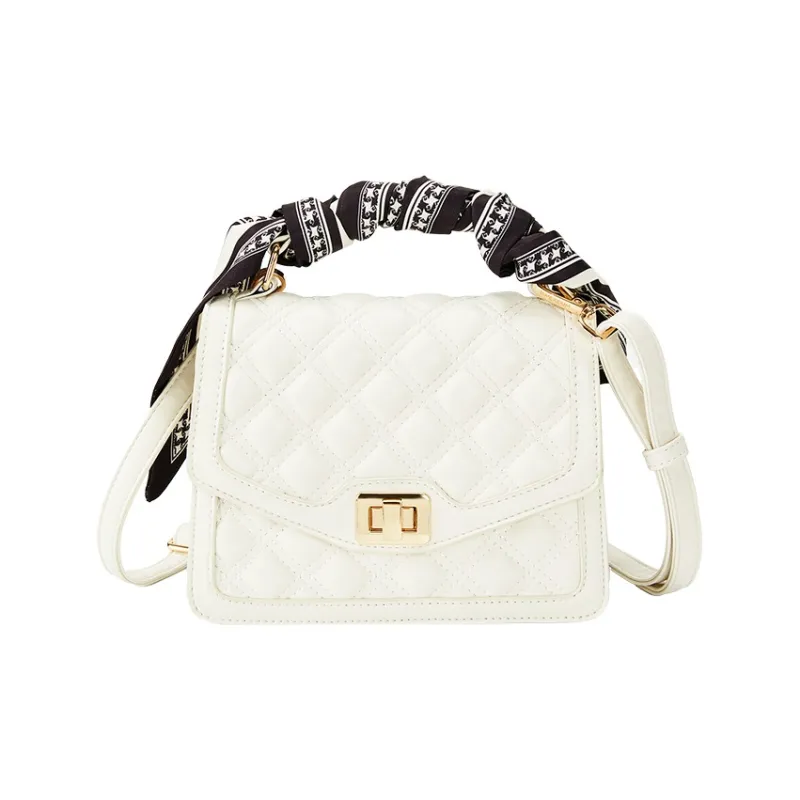 JANE KLAIN Synthetic Leather Small Square Bag, Shoulder Bag, Crossbody Bag, Handbag Regular Women's Black/White-4