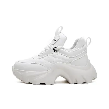 Mulinsen Cushioning Height Increasing Chunky Sneakers White