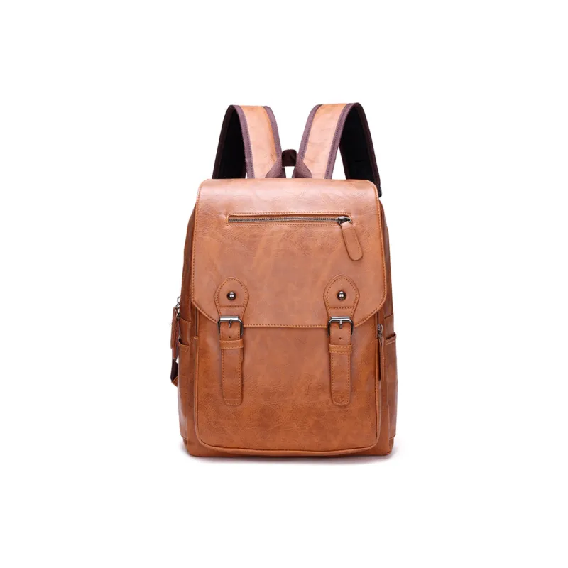 Slazenger PU Laptop Backpack Regular Men's Black/Dark Brown/Light Brown-6