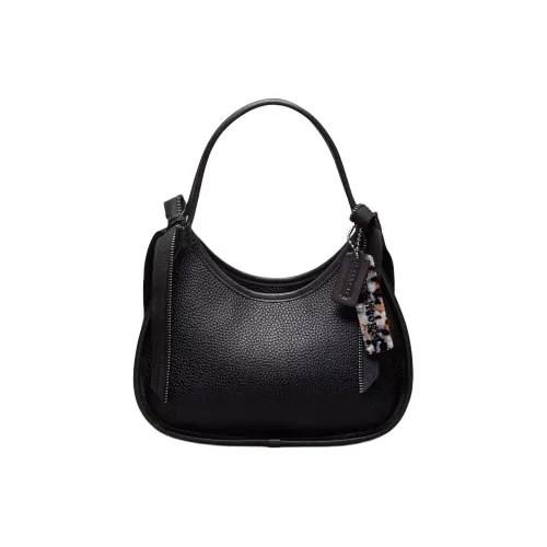 Coachtopia Pebble Texture, Leather Handbag Small Size Women's Black