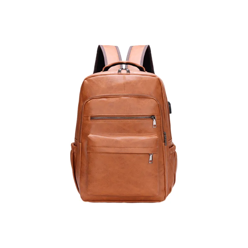 Slazenger PU Backpack Regular Unisex Black/Dark Brown/Light Brown-8