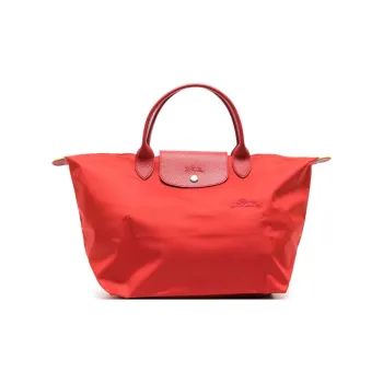 LONGCHAMP Recycled Canvas Bag, Handbag Medium Size Women's Tomato