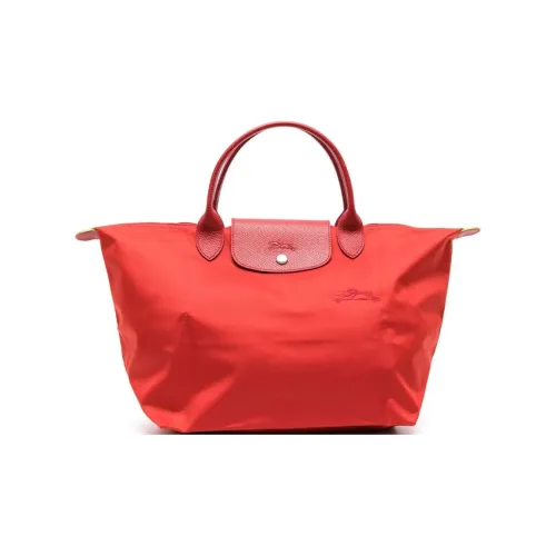 LONGCHAMP Recycled Canvas Bag, Handbag Medium Size Women's Tomato