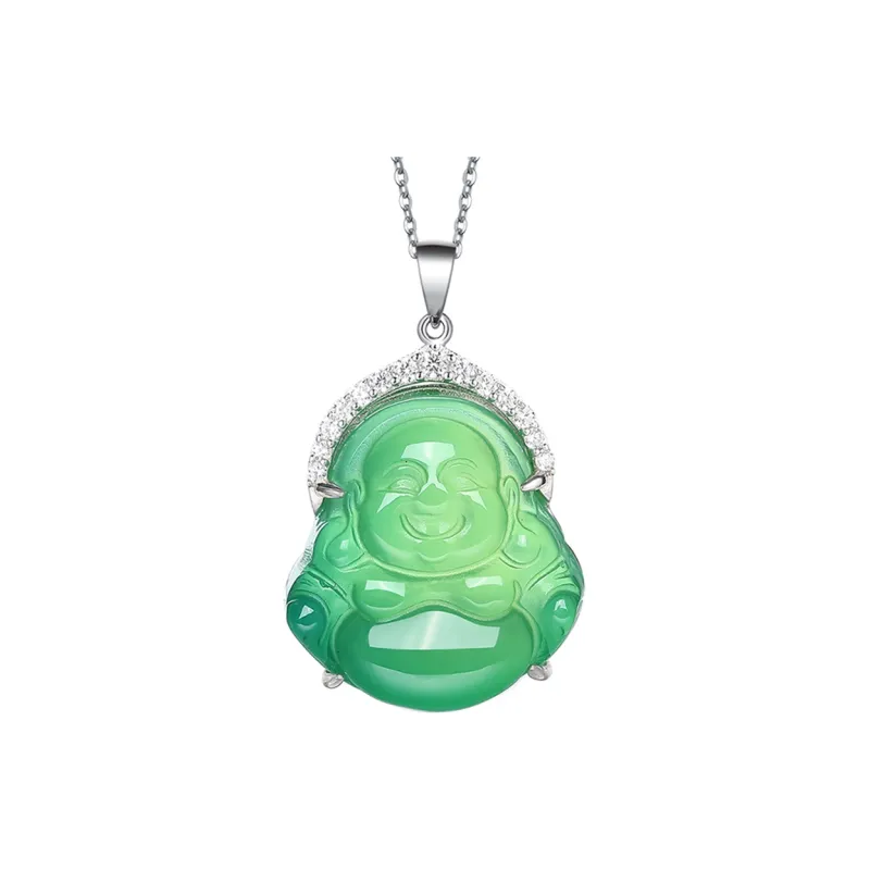 Cuiya Golden Building Chalcedony Jade Pendants Women's-13