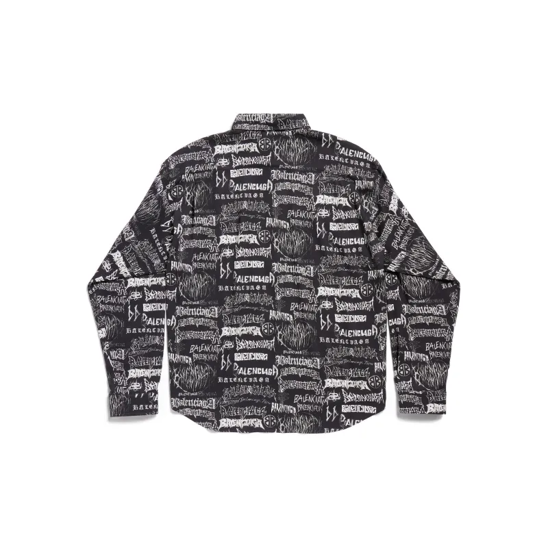 Balenciaga All-Over Logo Long-Sleeve Shirt-1