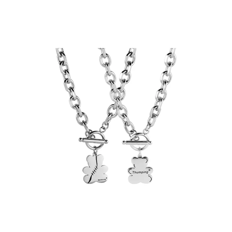 MAGICPOLE Titanium Steel Necklaces Unisex Silver-4