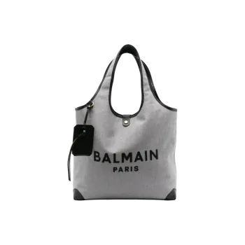 BALMAIN B ARMY Canvas With Leather Canvas Bag Handbags Women's Gray