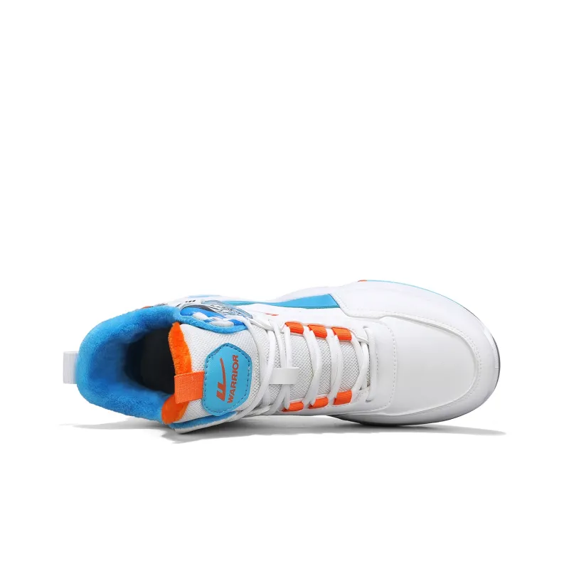 WARRIOR Basketball Shoes Men High Top Blue Orange-2