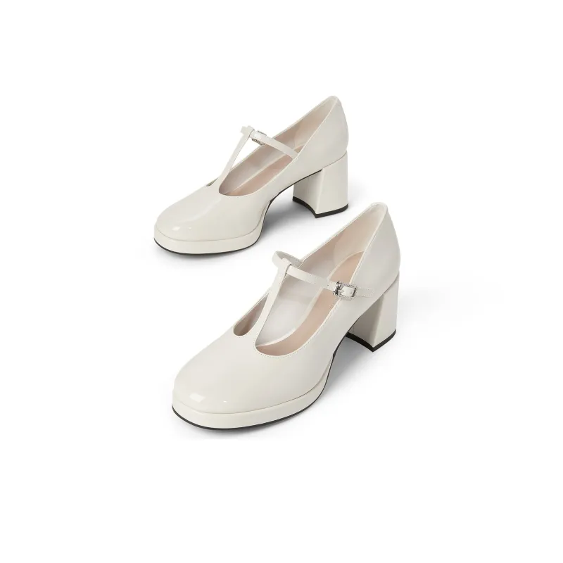 CHARLES&KEITH Small CK Mary Jane High Heels Chunky Heel Women's-6
