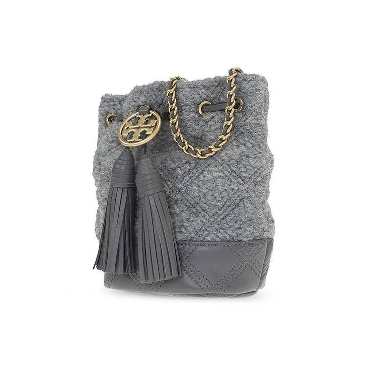 TORY BURCH Fleming Sheepskin Crossbody Bag, Shoulder Bag Women's Gray-1