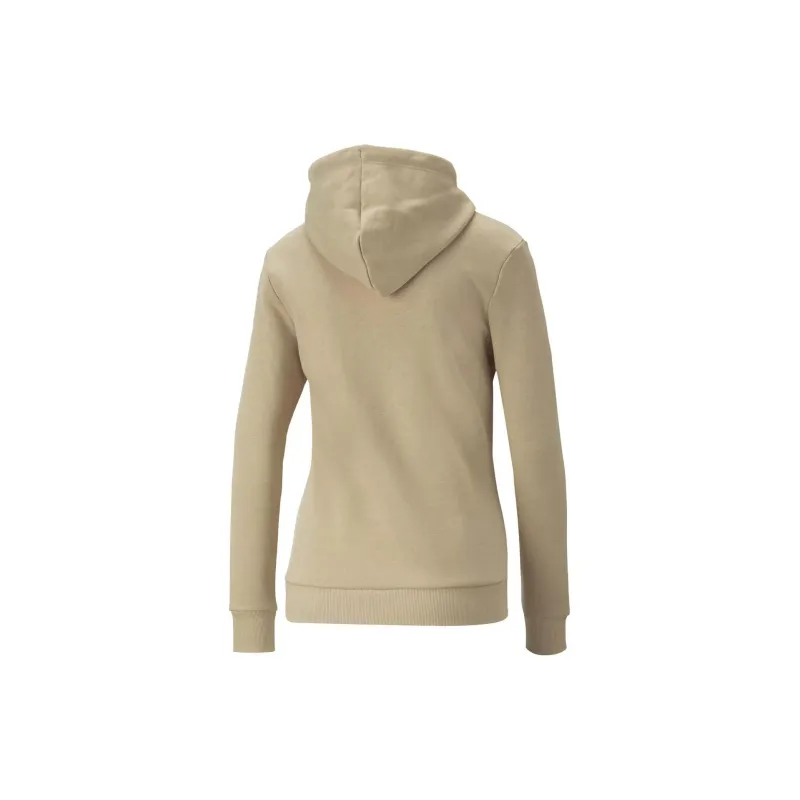 PUMA ESS LOGO HOODIE FL S LIGHT SAND Sweatshirt Women's Beige Yellow-1