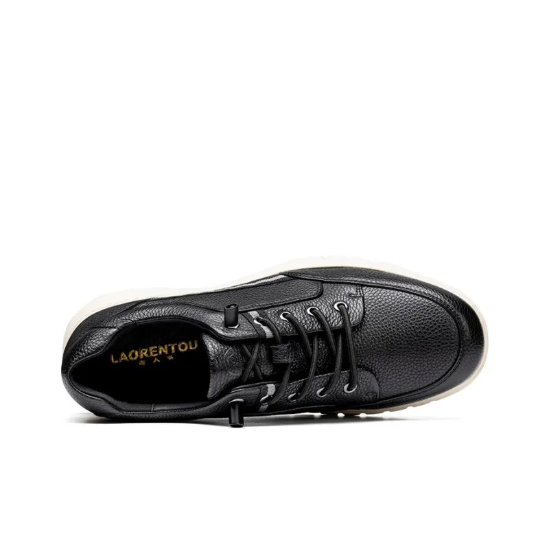 LAORENTOU Casual Shoes Men Low Top Black/Brown-3