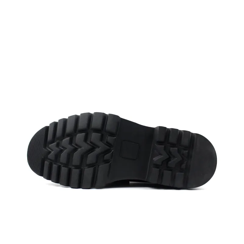 MYFULER Platform Height Increasing Business Casual Commute To Work Loafers Men's Black-4