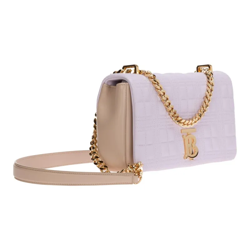 Burberry Lola Lola Bag Lambskin Shoulder Bag Crossbody Bag Small Size Women's Pink-3