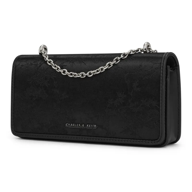 CHARLES&KEITH Satin Chain Small Square Bag Small Size Women's Solid Color-5