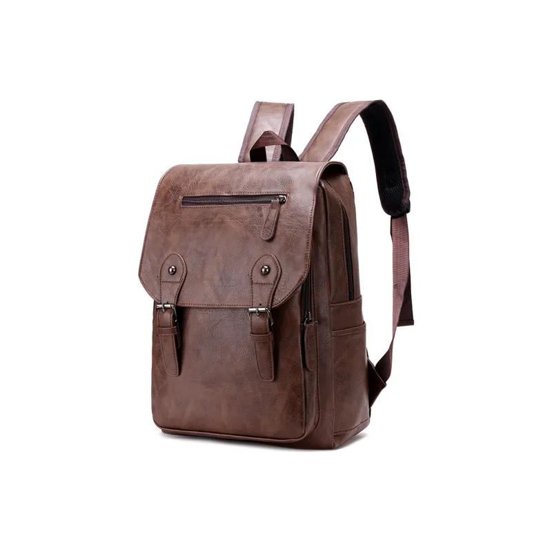 Slazenger PU Laptop Backpack Regular Men's Black/Dark Brown/Light Brown-4