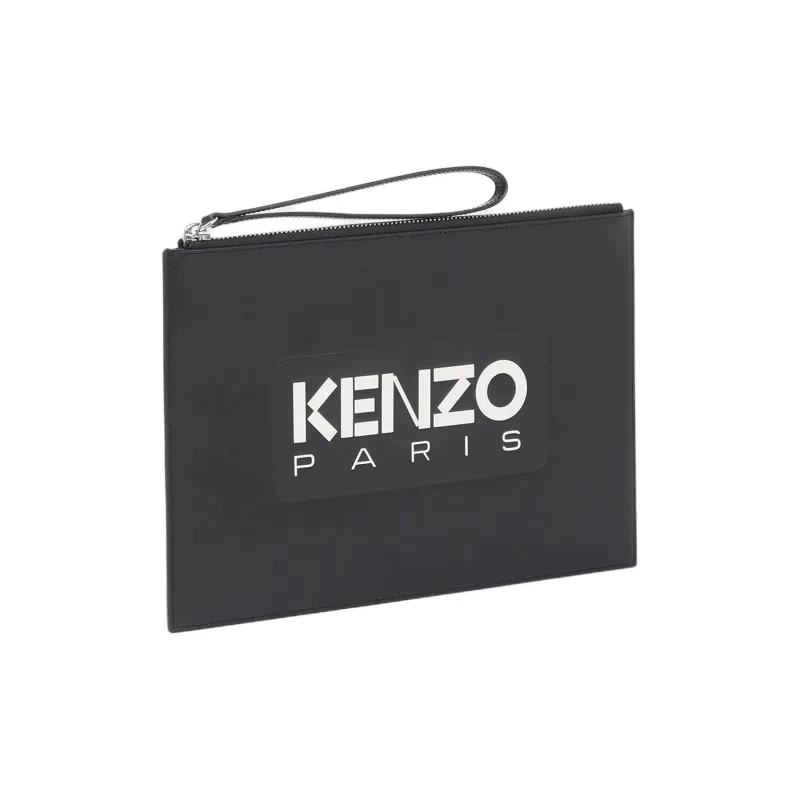 KENZO Logo Patch Zipped Clutch Bag-0