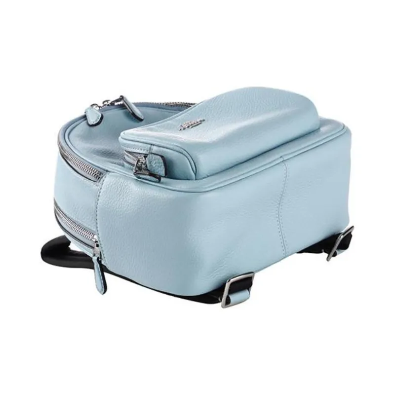COACH Court Pebbled Leather Backpack Trumpets Women's Light Blue-4
