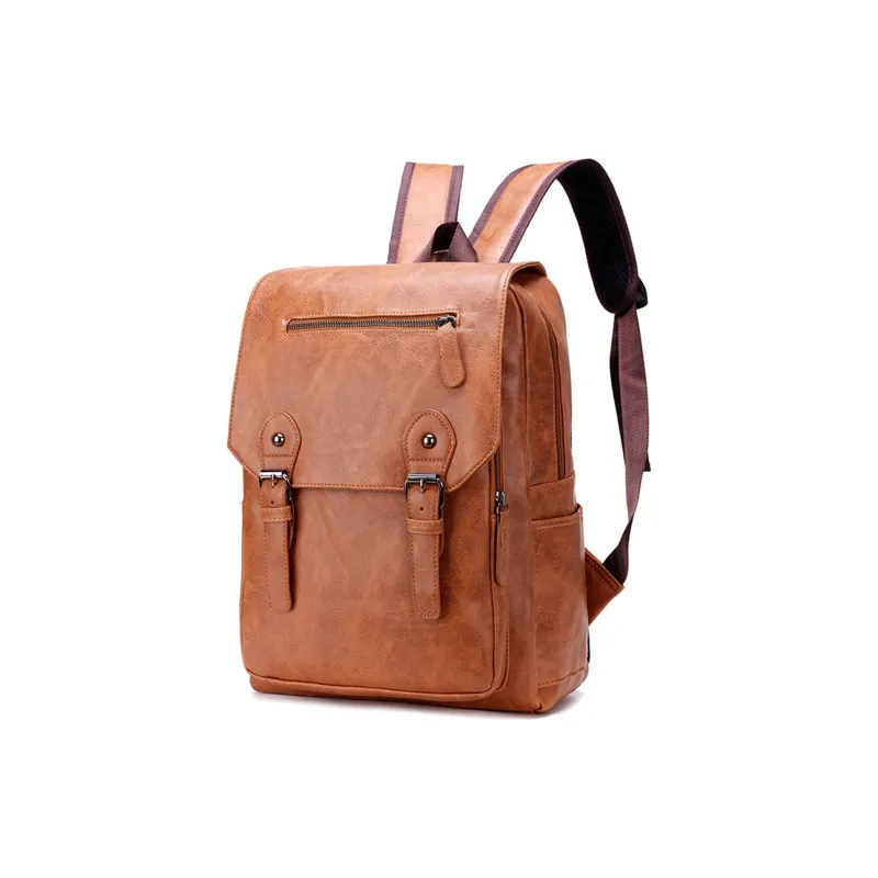Slazenger PU Laptop Backpack Regular Men's Black/Dark Brown/Light Brown-7