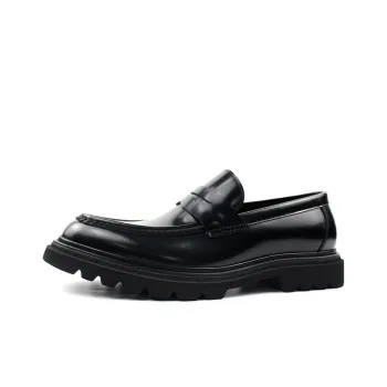 MYFULER Platform Height Increasing Business Casual Commute To Work Loafers Men's Black