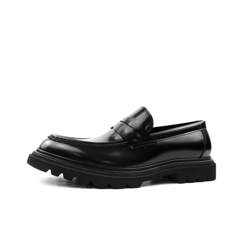 MYFULER Platform Height Increasing Business Casual Commute To Work Loafers Men's Black
