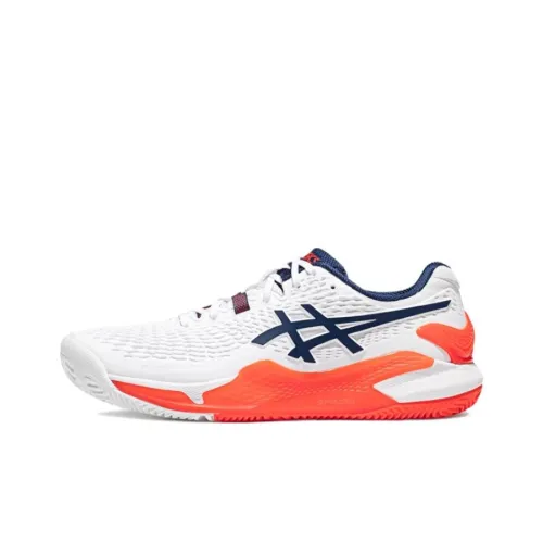 Asics Gel-Resolution 9 Tennis Shoes Men Low-Top White/Blue/Orange